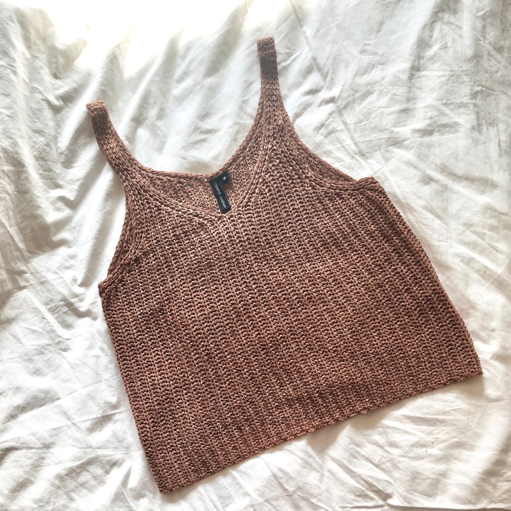 Cropped Knit Sweater Tank